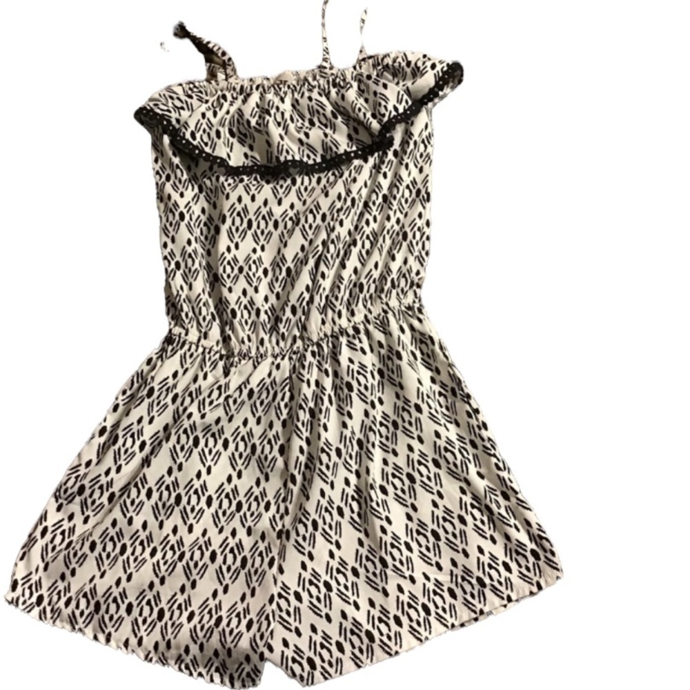 Scooter White & Black Pattern Girls Summer Romper Short Outfit